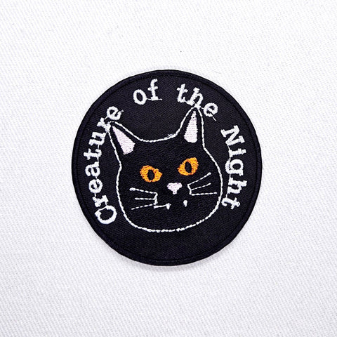 Junkyard Witch Embroidered Patch Creature of the Night Black Cat