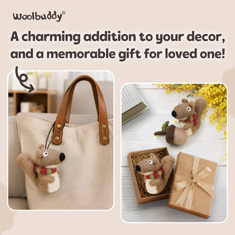 Woolbuddy - Beginner Squirrel Needle Felting Kit – DIY Craft Gift