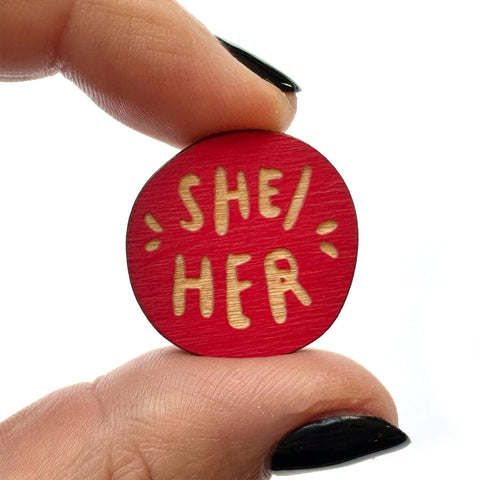 SnowMade Pronoun Pins