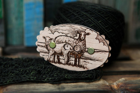 Sunrise Grove Cherry Wood Sheep Knitting Row Counter