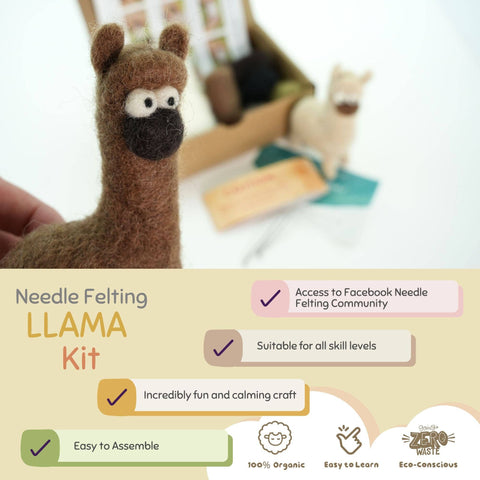 Woolbuddy Needle Felting Llama Kit
