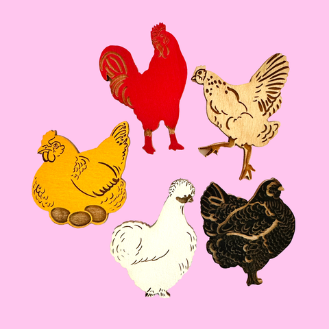 SnowMade Magnets Chicken Set of 5
