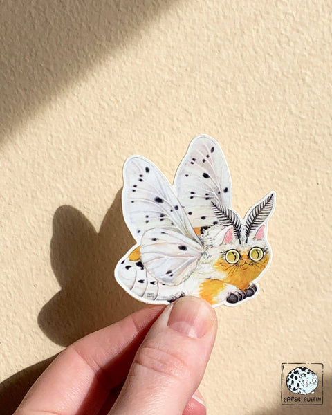 Paper Puffin Sticker Moth Cat Sticker "Sunny Smile"