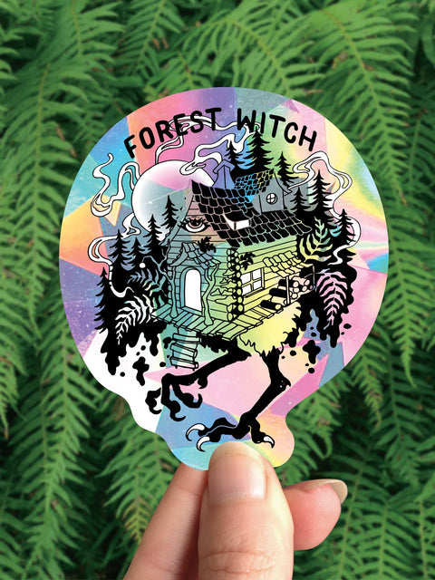 Crafted from Scratch Baba Yaga Rainbow Maker Forest Witch Sticker