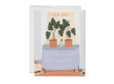 Red Cap Card Nursery Plants Baby