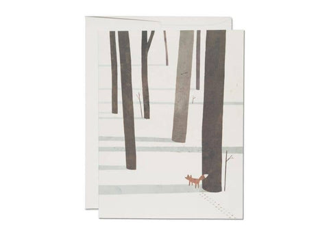 Red Cap Cards Holiday Card Fox in the Snow