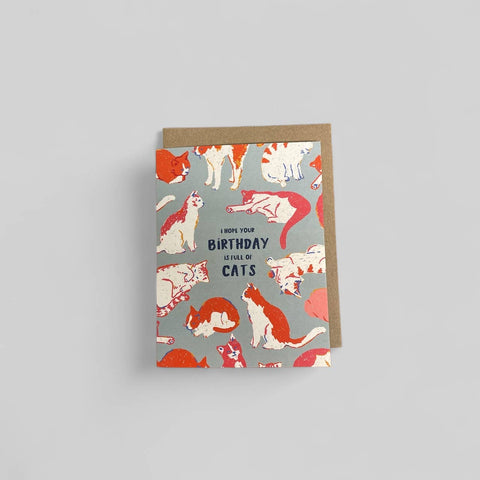 Wild Optimist Birthday Card I Hope Your Birthday is Full of Cats