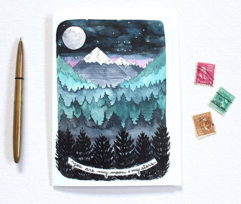 michele maule Greeting Card You are My Moon and Stars