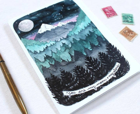 michele maule Greeting Card You are My Moon and Stars