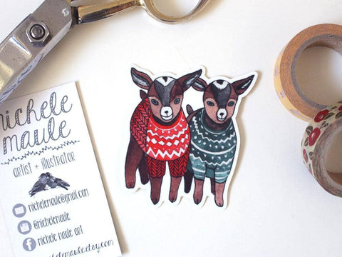 michele maule Sticker Baby Goat