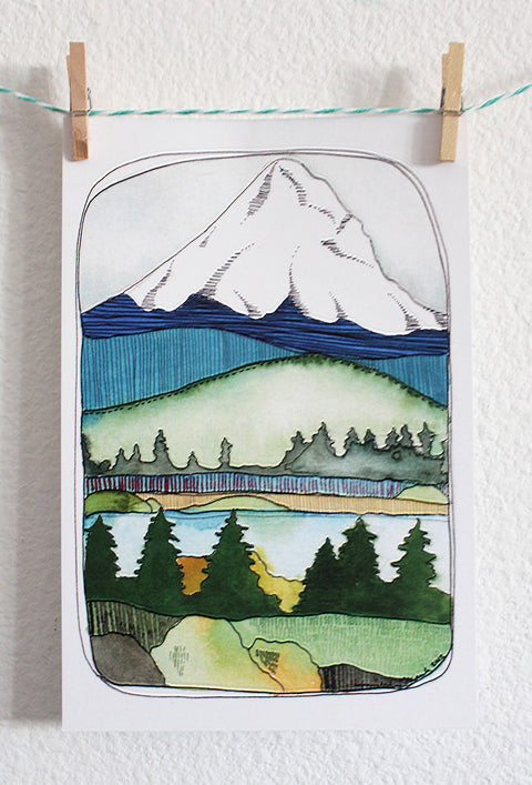michele maule Postcard Mt Hood