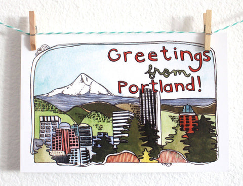 michele maule Greetings from Portland Postcard