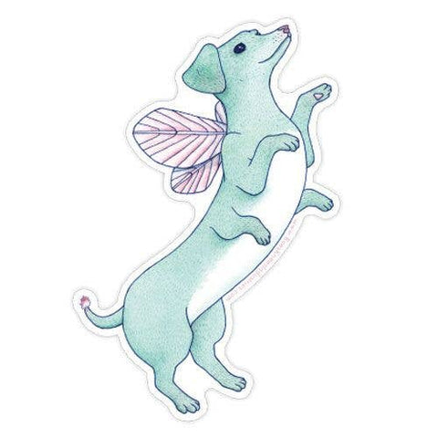 Bee's Knees Sticker Dachshund Faerie Vinyl Sticker