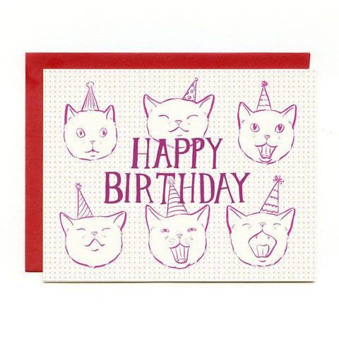 Bee's Knees Birthday Cats in Hats Card