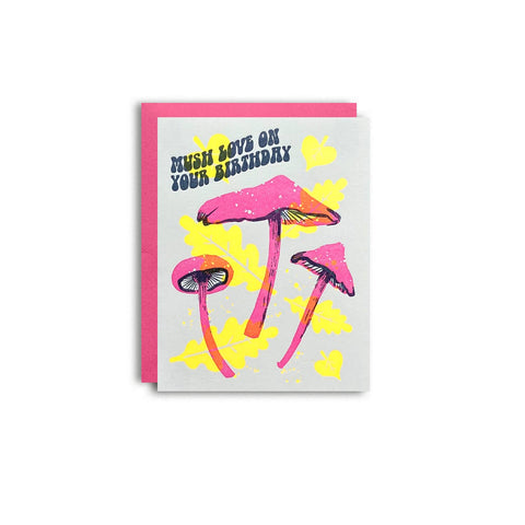 Pier Six Press Card Mushroom Love Birthday