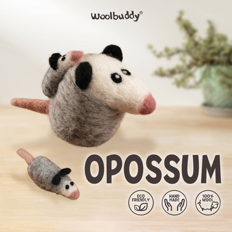 Woolbuddy - Beginner Opossum Needle Felting Kit – DIY Craft Gift