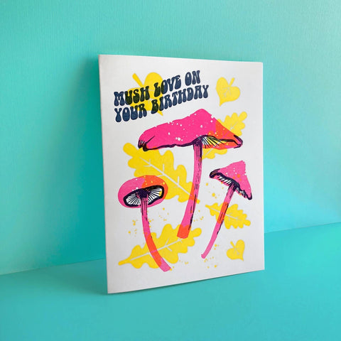 Pier Six Press Card Mushroom Love Birthday