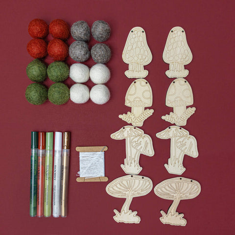 The Woodsy Craft Co. Craft Kit Mushroom Garland