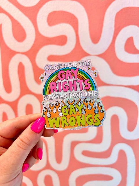 The Peach Fuzz Glitter Sticker Gay Wrongs