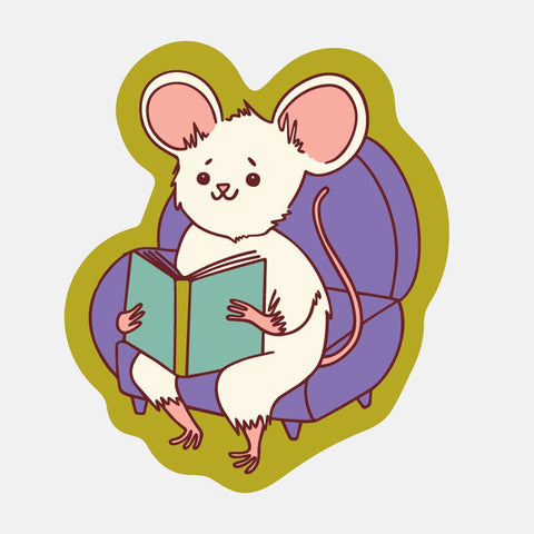The Good Twin Sticker Reading Mouse