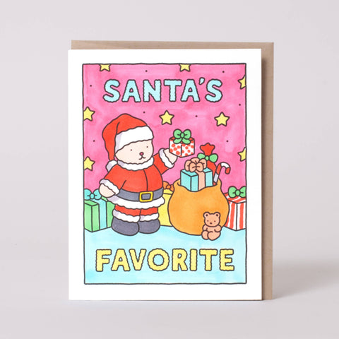 Egg Press Coloring Card Santa's Favorite Holiday