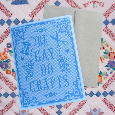 The Peach Fuzz Greeting Card Be Gay Do Crafts