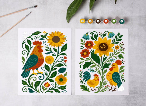 Cate Paper Co. Paint-By-Number Flock and Flower