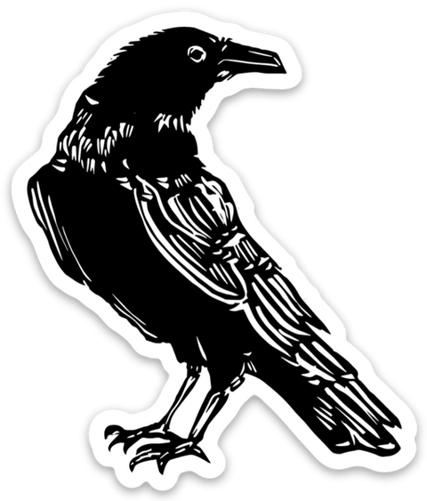 Pier Six Press Sticker Crow