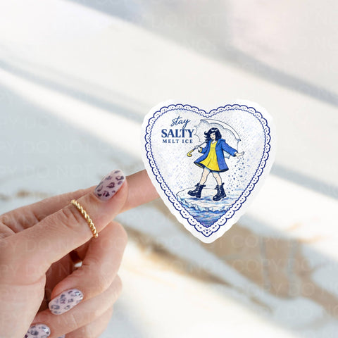 Ace the Pitmatian Co Stay Salty, Melt Ice Sticker
