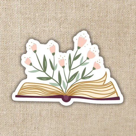 Kingdom of Threads Floral Open Book Sticker