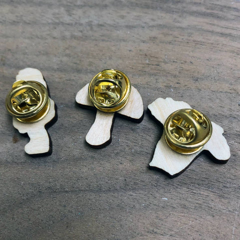SnowMade Wooden Pins Mini Mushroom Set of 3