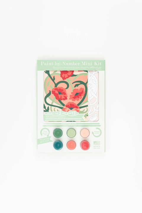 Elle Cree Art Nouveau Poppies Valentine MINI PBN Kit