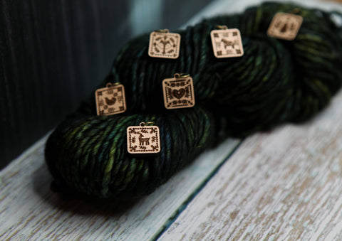 Sunrise Grove Stitch Markers Nordic Knitting Block