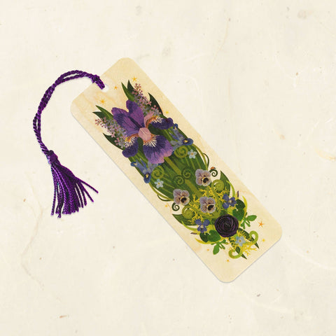 Little Gold Fox Wood Bookmark Iris & Ladybug