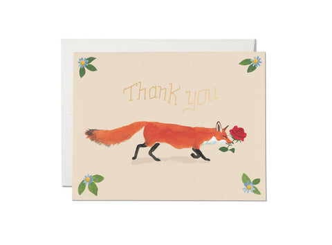 Red Cap Cards Thank You Card Thanks Fox