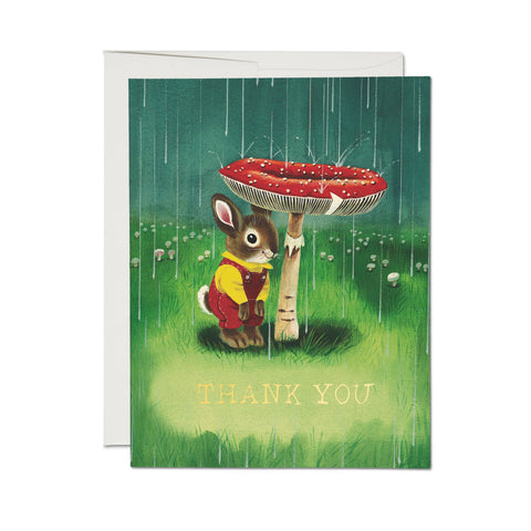 Red Cap Card Richard Scarry Bunny and Mushroom