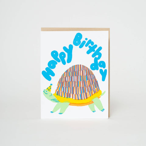 Egg Press Card Turtle Birthday Letterpress