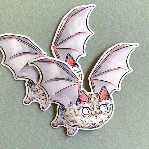 Paper Puffin Sticker Bat Cat