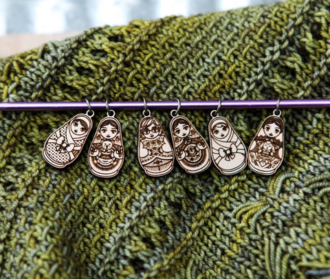 Sunrise Grove Stitch Markers Matryoshka Doll S/6