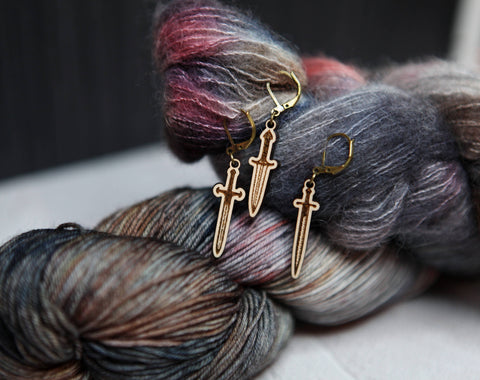 Sunrise Grove  Knitting Progress Keepers Set of 3 Medieval Swords