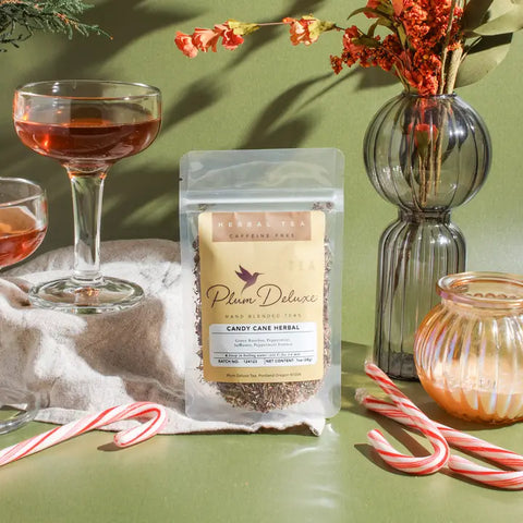 Plum Deluxe Candy Cane Herbal Tea 1 oz