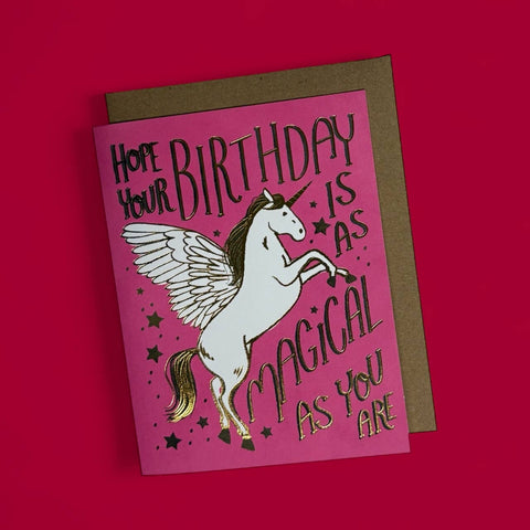 Wild Optimist Goldfoil Birthday Card Unicorn Birthday