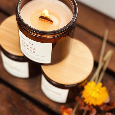 FIRE and FOLK Mulled Wine Wood Wick Soy Candle