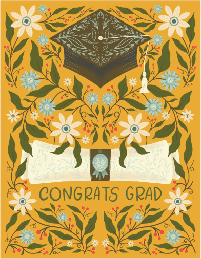 Amicreative Graduation Greeting Card Classic Grad