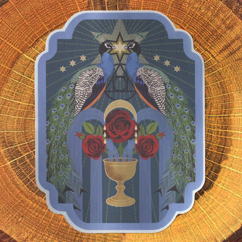 Little Gold Fox Designs - Sticker Alchemical Peacocks