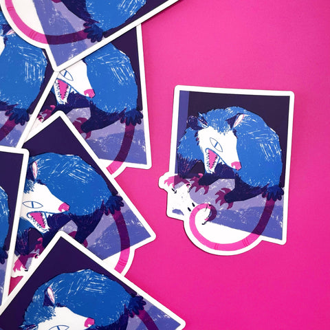 Pier Six Press Sticker Awesome Possum