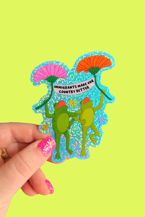 The Peach Fuzz Sticker Immigrants Make Our Country Better