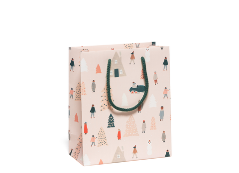 Red Cap Gift Bag Pink Trees
