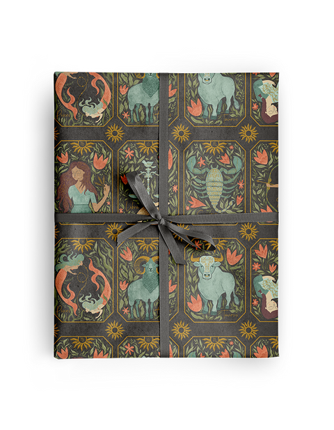 Amicreative Wrapping Paper Rolls Zodiac Astrology