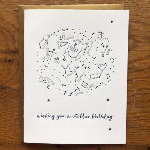 Lark Press Birthday Constellations Card